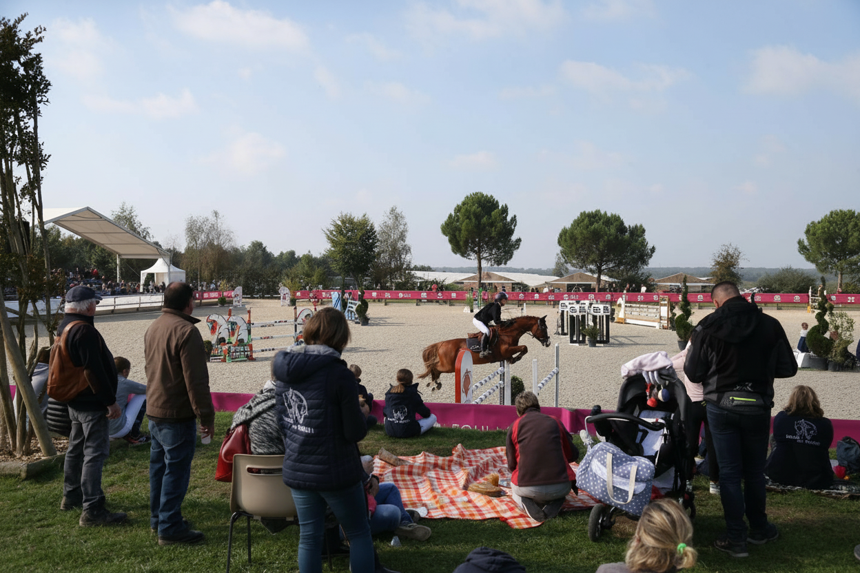 Equi-Normandie - Publiek kijkt naar springwedstrijd Equi-Normandie - Publiek kijkt naar springwedstrijd