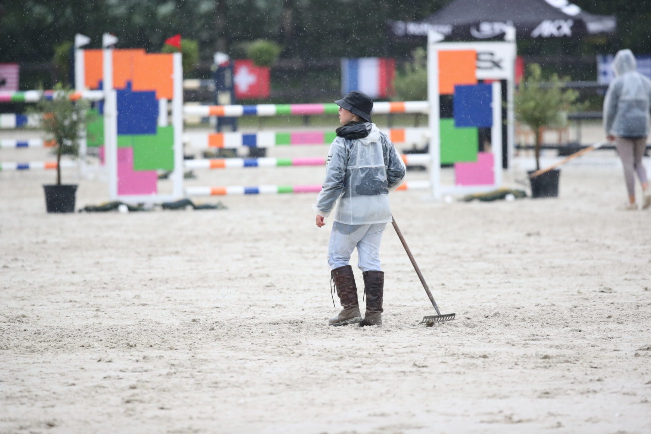 Arena maintenance in rain